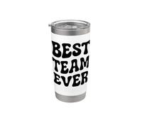 Diseño de tipografía ondulada Best Team Ever Retro de los años setenta Vaso térmico de acero inoxidable de doble pared