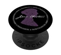 Diseño de títulos de libros de Jane Austen Persuasion Pride PopSockets PopGrip Adhesivo