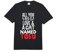 Diseño de Tofu con Nombre de Gato: ¡Todo lo Que Necesitas es Amor! Comfort Colors Adult Heavyweight T-Shirt