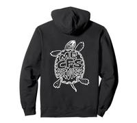 Diseño de Tortuga de Fatiga crónica para Conciencia de ME CFS Sudadera con Capucha