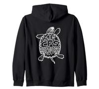Diseño de Tortuga de Fatiga crónica para Conciencia de ME CFS Sudadera con Capucha