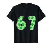 Diseño de trébol con número 67 de trébol irlandés, Color Verde de la Suerte Camiseta