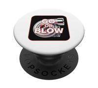 Diseño de turbocompresor Go or Blow para entusiastas de los automóviles PopSockets PopGrip Adhesivo