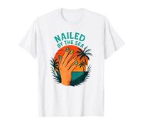 Diseño de uñas Nailed by the Sea Tropical Beach para verano Camiseta