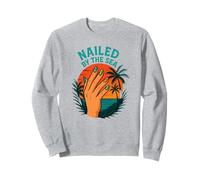 Diseño de uñas Nailed by the Sea Tropical Beach para verano Sudadera