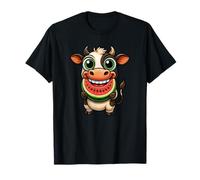 Diseño de vaca veraniega con fruta de sandía Camiseta