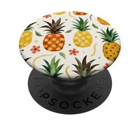 Diseño de Vacaciones de Frutas Tropicales de Verano con patrón de piñas PopSockets PopGrip Adhesivo