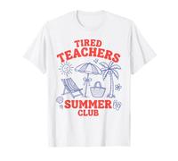 Diseño de Vacaciones en la Playa del Club de Verano de los Maestros cansados Camiseta
