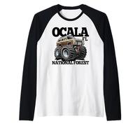 Diseño de vagón Retro Todoterreno 4x4 del National Forest FL de Ocala Camiseta Manga Raglan