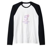 Diseño de Varita mágica para niña de 5º cumpleaños Camiseta Manga Raglan