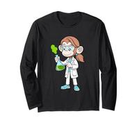 Diseño de Vaso de precipitado de Laboratorio de Curious Monkey Chemist Scientist Manga Larga