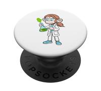 Diseño de Vaso de precipitado de Laboratorio de Curious Monkey Chemist Scientist PopSockets PopGrip Adhesivo