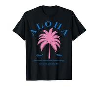 Diseño de Verano Aloha Good Vibes Positive Energy Palmtree Camiseta