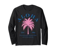 Diseño de Verano Aloha Good Vibes Positive Energy Palmtree Manga Larga