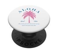 Diseño de Verano Aloha Good Vibes Positive Energy Palmtree PopSockets PopGrip Adhesivo