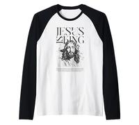 Diseño de versículo bíblico Cristiano Jesús es Camiseta Manga Raglan