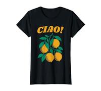 Diseño de Viaje Ciao Italian Lemon Camiseta gráfica económica, Mujer, Negro, L