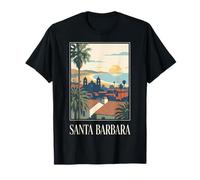 Diseño de Viaje costero Vintage de Santa Bárbara California Camiseta