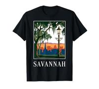 Diseño de Viaje Urbano histórico Vintage de Savannah, Georgia Camiseta