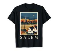 Diseño de Viaje Vintage del Puerto histórico de Salem Massachusetts Camiseta