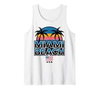 Diseño de Viajes urbanos con Palmeras en Miami Beach Camiseta sin Mangas