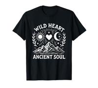 Diseño de Wild Heart Ancient Soul Mountain Moon Sun Camiseta