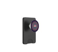 Diseño de Yoga con Mandala de Flor de Loto Morado Oscuro y Rosa PopSockets PopWallet para MagSafe