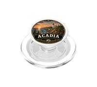 Diseño del Atardecer del Faro del Parque Nacional de Acadia PopSockets PopGrip para MagSafe