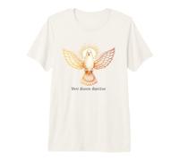 Diseño del Día de Pentecostés 2026 - Golden Flame Aesthetic Catholic Camiseta Premium
