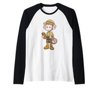 Diseño del Explorador de la guía de Safari del Mono Aventurero Camiseta Manga Raglan