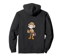Diseño del Explorador de la guía de Safari del Mono Aventurero Sudadera con Capucha