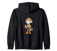 Diseño del Explorador de la guía de Safari del Mono Aventurero Sudadera con Capucha