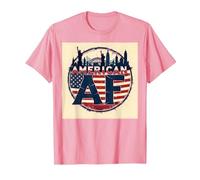 Diseño del Horizonte de la Bandera patriótica Estadounidense de los EE. UU. Camiseta, Hombre, Rosado, XXL
