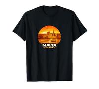 Diseño del Horizonte de la Puesta de Sol de La Valeta en Malta Camiseta