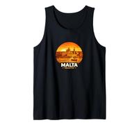 Diseño del Horizonte de la Puesta de Sol de La Valeta en Malta Camiseta sin Mangas