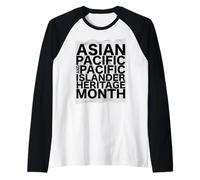 Diseño del Orgullo de la Cultura del Patrimonio asiático de Las Islas Camiseta Manga Raglan