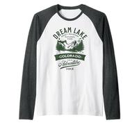 Diseño del Parque Nacional Dream Lake Rocky Mountain Camiseta Manga Raglan