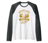 Diseño del Parque Nacional Dream Lake Rocky Mountain Camiseta Manga Raglan