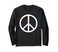 Diseño del símbolo Rainbow Peace Sign Pride LGBTQ Love Equality Manga Larga