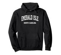 Diseño Deportivo atlético Vintage de Emerald Isle, Carolina del Norte, Carolina del Norte Sudadera con Capucha