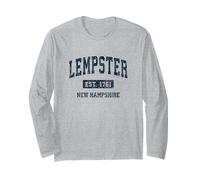 Diseño deportivo atlético vintage de Lempster New Hampshire NH Manga Larga