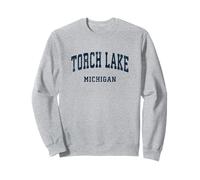 Diseño deportivo atlético vintage de Torch Lake Michigan MI Sudadera