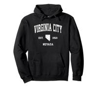 Diseño Deportivo atlético Vintage de Virginia City Nevada NV Sudadera con Capucha