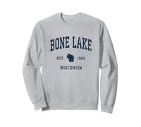 Diseño Deportivo Vintage de Bone Lake Wisconsin WI, Azul Marino Sudadera