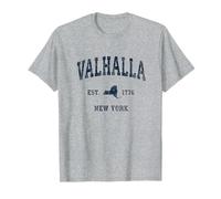 Diseño Deportivo Vintage de Valhalla New York NY, Azul Marino Camiseta