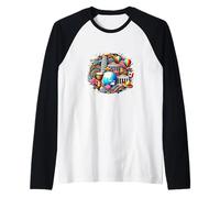 Diseño dinámico de la Cultura Mundial con Diversidad Cultural - S34 Camiseta Manga Raglan