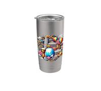 Diseño dinámico de la cultura mundial con diversidad cultural - S34 Vaso térmico de acero inoxidable de doble pared