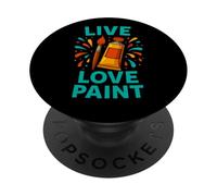 Diseño Divertido con Cita artística de Live Love Paint PopSockets PopGrip Adhesivo