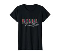 Diseño Divertido con Estampado de Leopardo de Abuela Italiana de Nonna Knows Best Camiseta gráfica económica, Mujer, Negro, XL