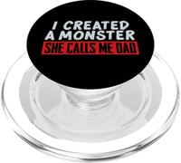 Diseño Divertido con Texto en inglés I Created a Monster She Calls Me Dad PopSockets PopGrip para MagSafe